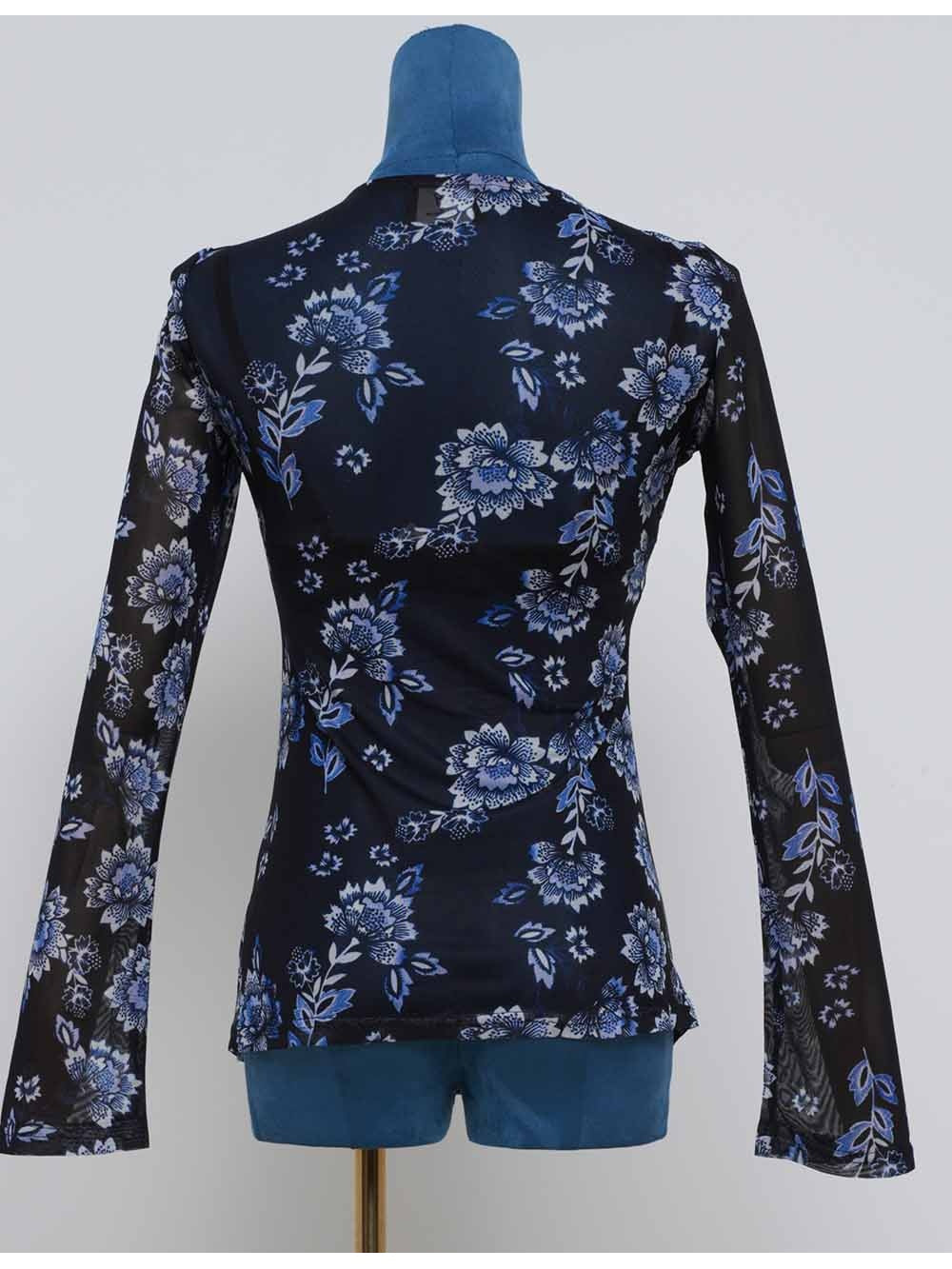 Boho Sheer V Neck Long Sleeves Blouse