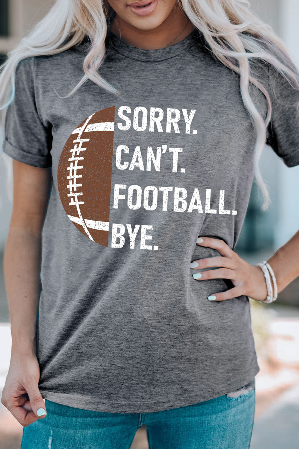 Gray American Football Graphic Casual