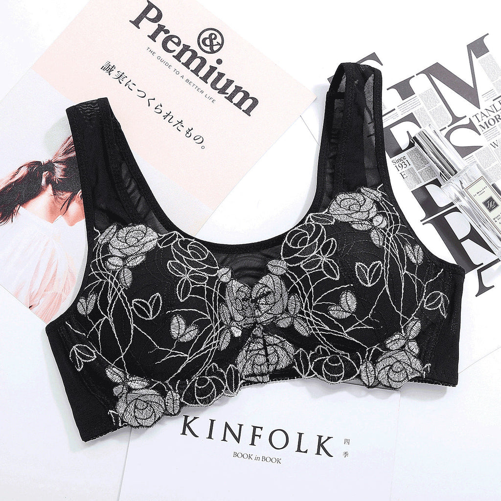 Floral Front-Buckle Bra