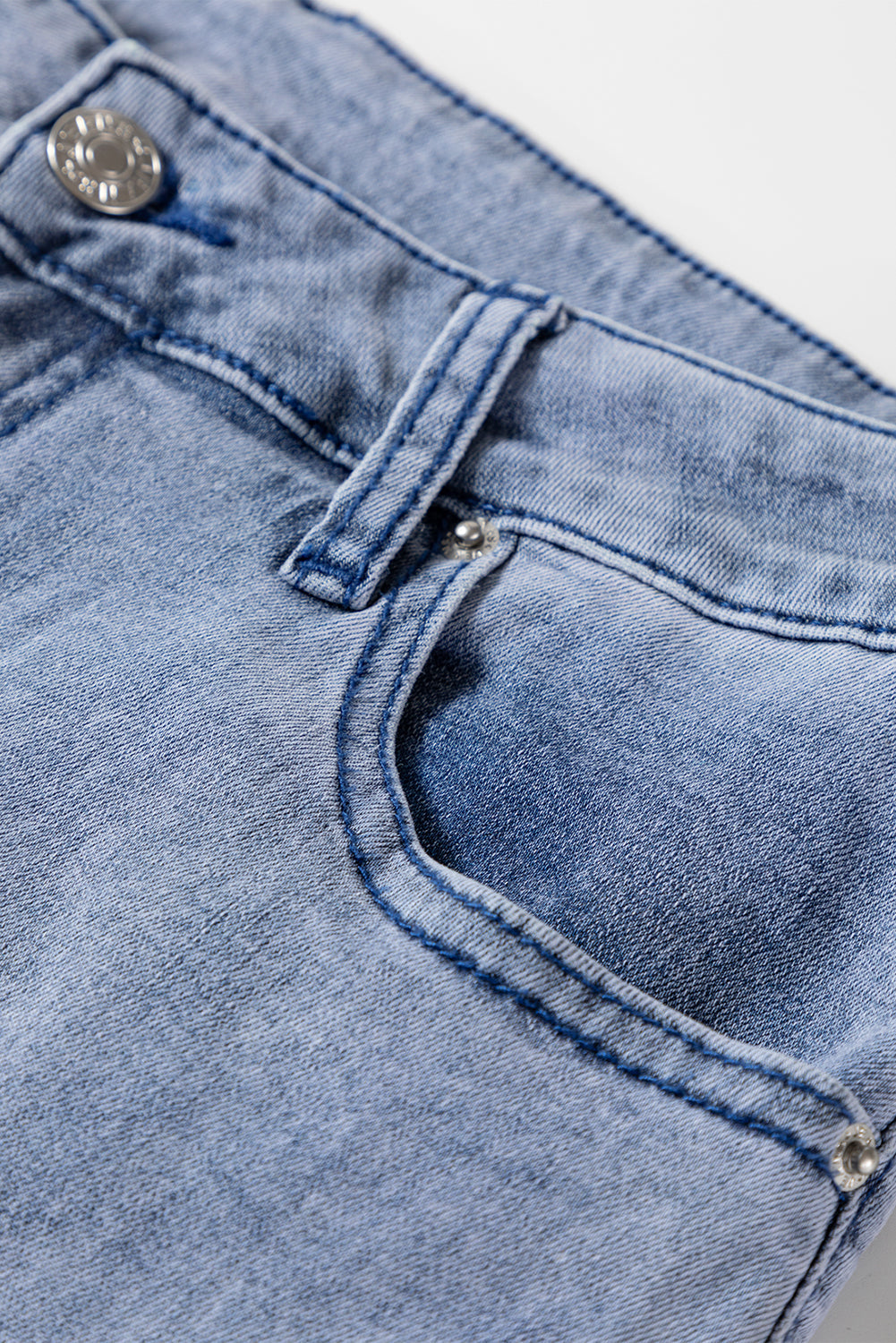 High Waist Button Zip Fly Bell Jeans