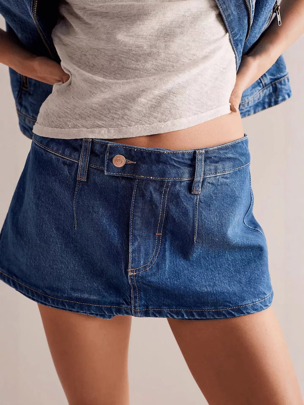 Wash Denim Mini Dreamy Skirt