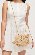 Woven Structured Faux Leather Clutch Bag