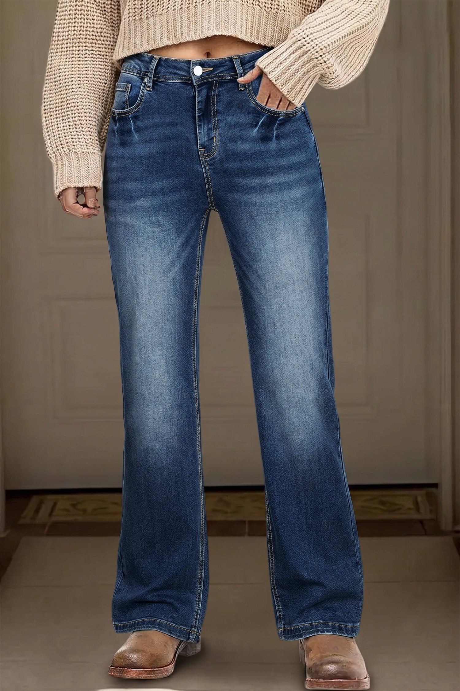 Straight Leg  Full Length Jeans