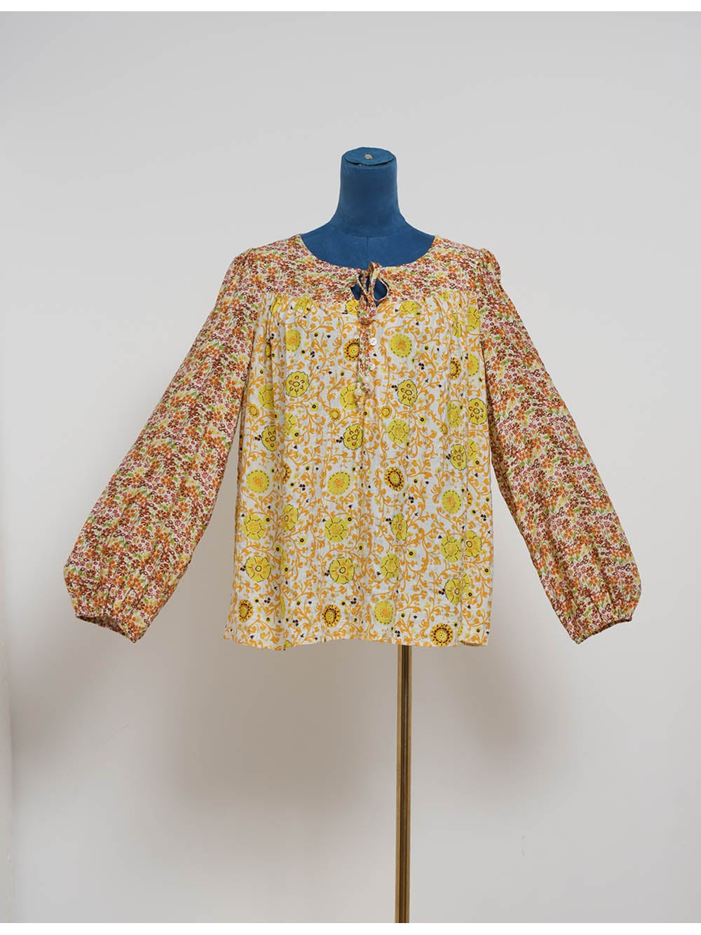Boho Front Round Neck Long Sleeves Blouse