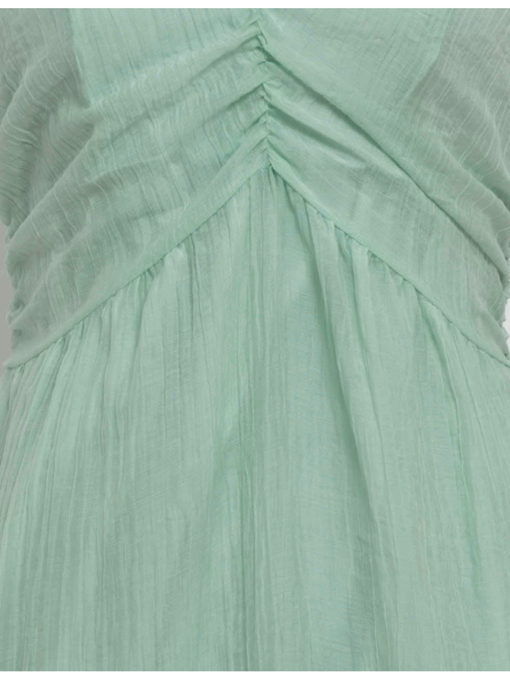 Halter V Neck Back Ruched Tiered Hem Mini Dress