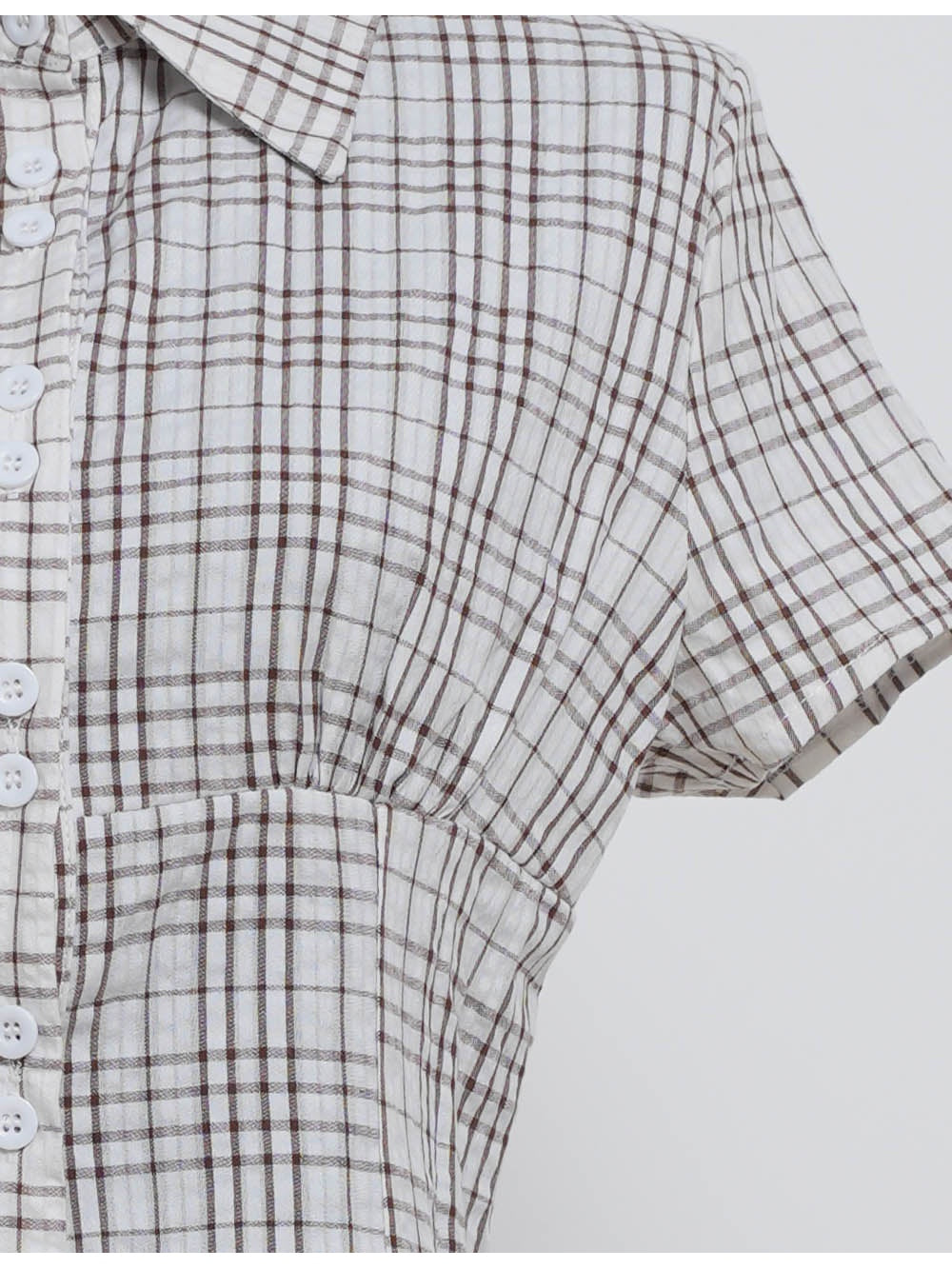Chic Checked Button Down Short Sleeves Shirt