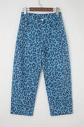 Loose Leopard Print Straight Jeans