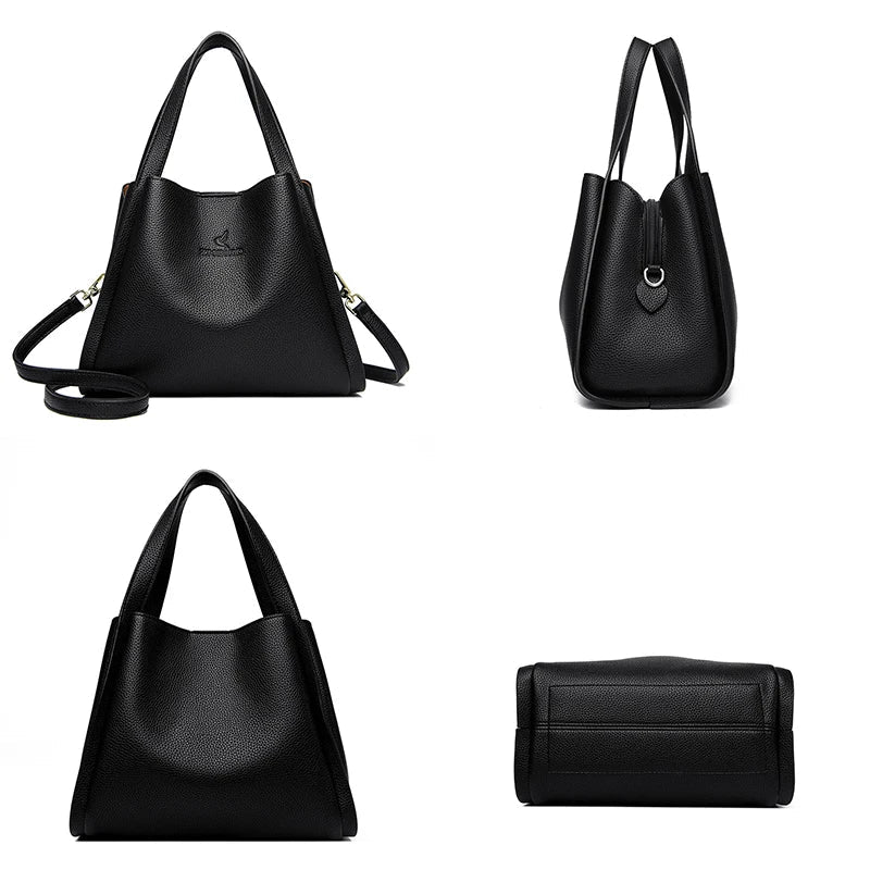 Versatile Soft Zip-Top Shoulder Bag