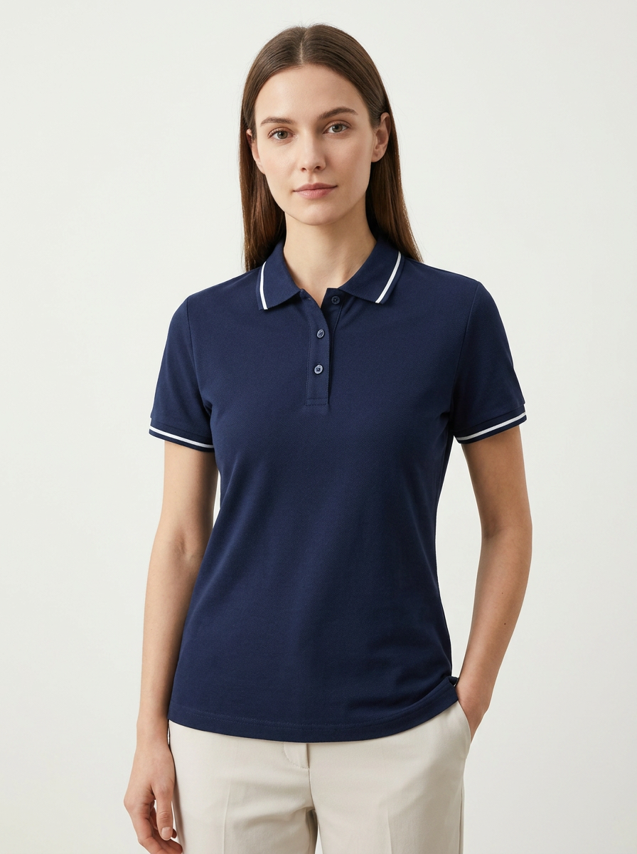 Women's Classic Contrast-Trim Polo Shirt