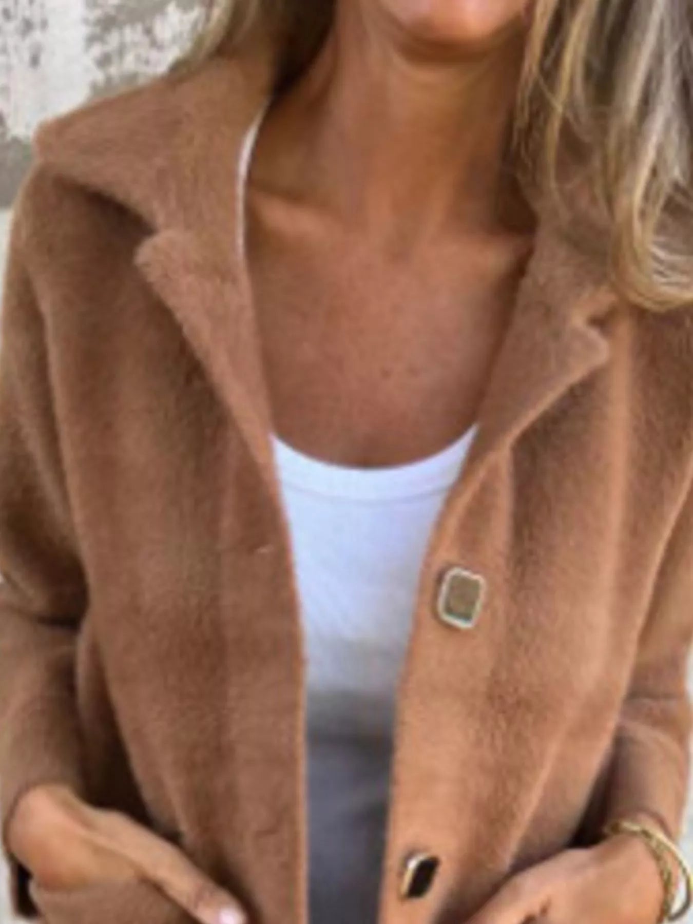 Full Size Button Down Long Sleeve Longline Coat Plus Size Jacket