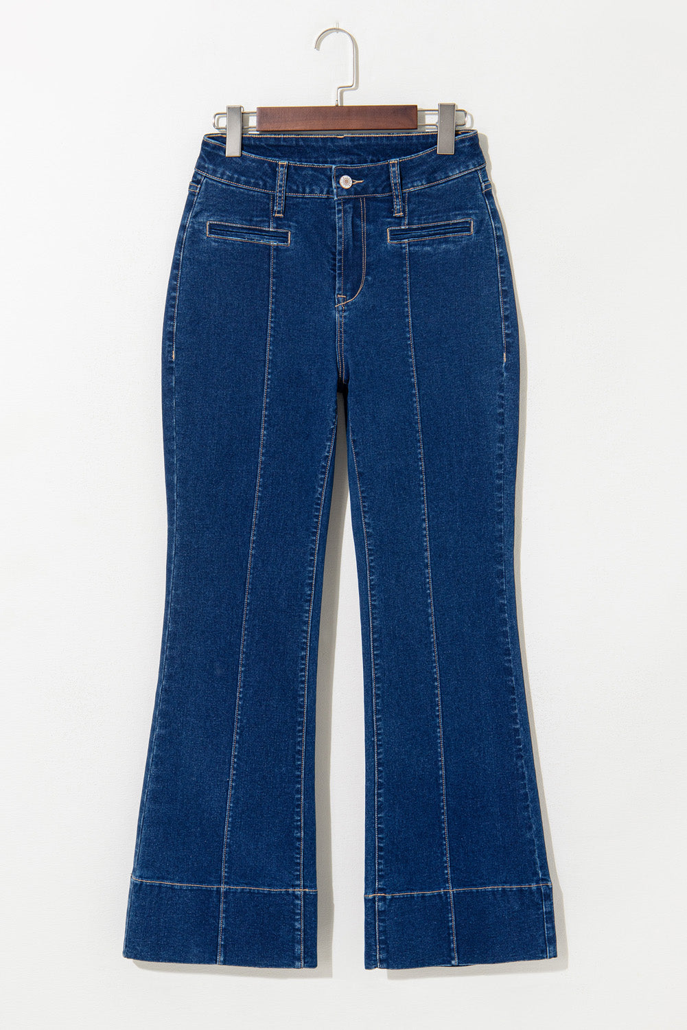 Center Seam Deep Straight Jeans