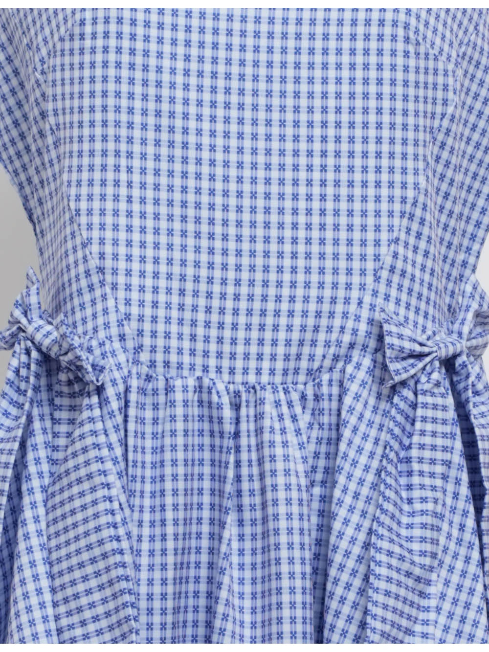 Bow Square Neck Bubble Hem Mini Dress