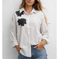 Patch Button Down Long Sleeves Shirt