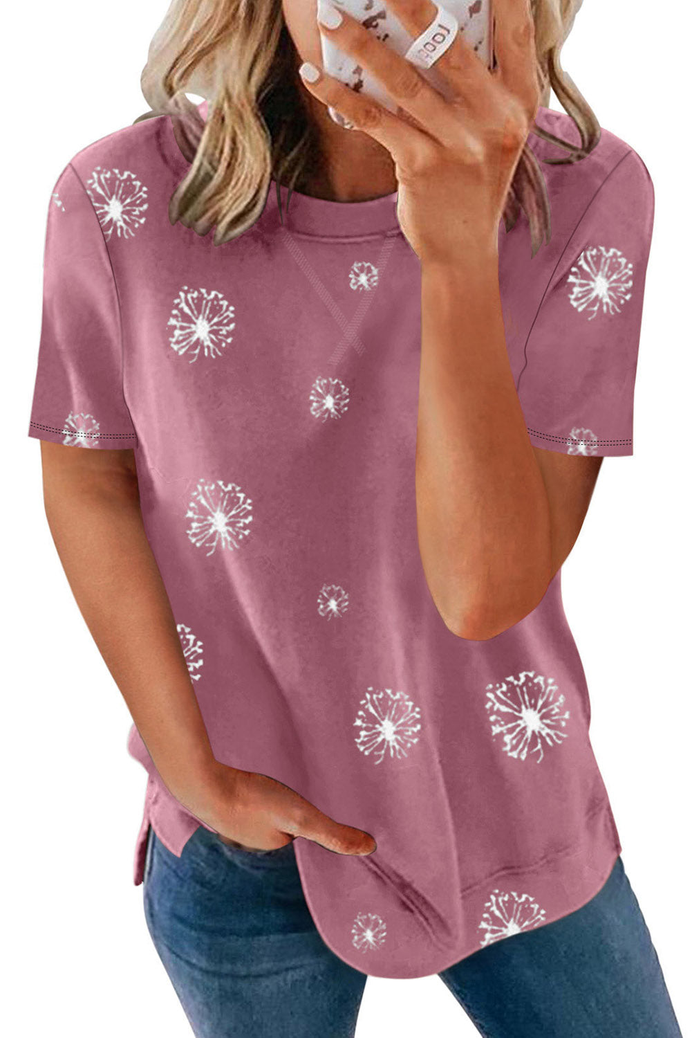 Star Print Crew Neck T-Shirt