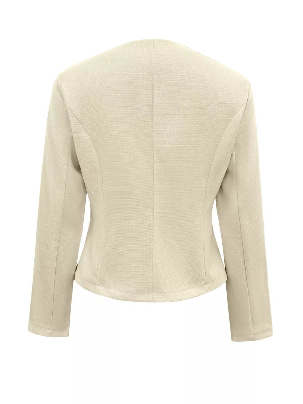 Square Neck Button Down Fitted Blazer Jacket