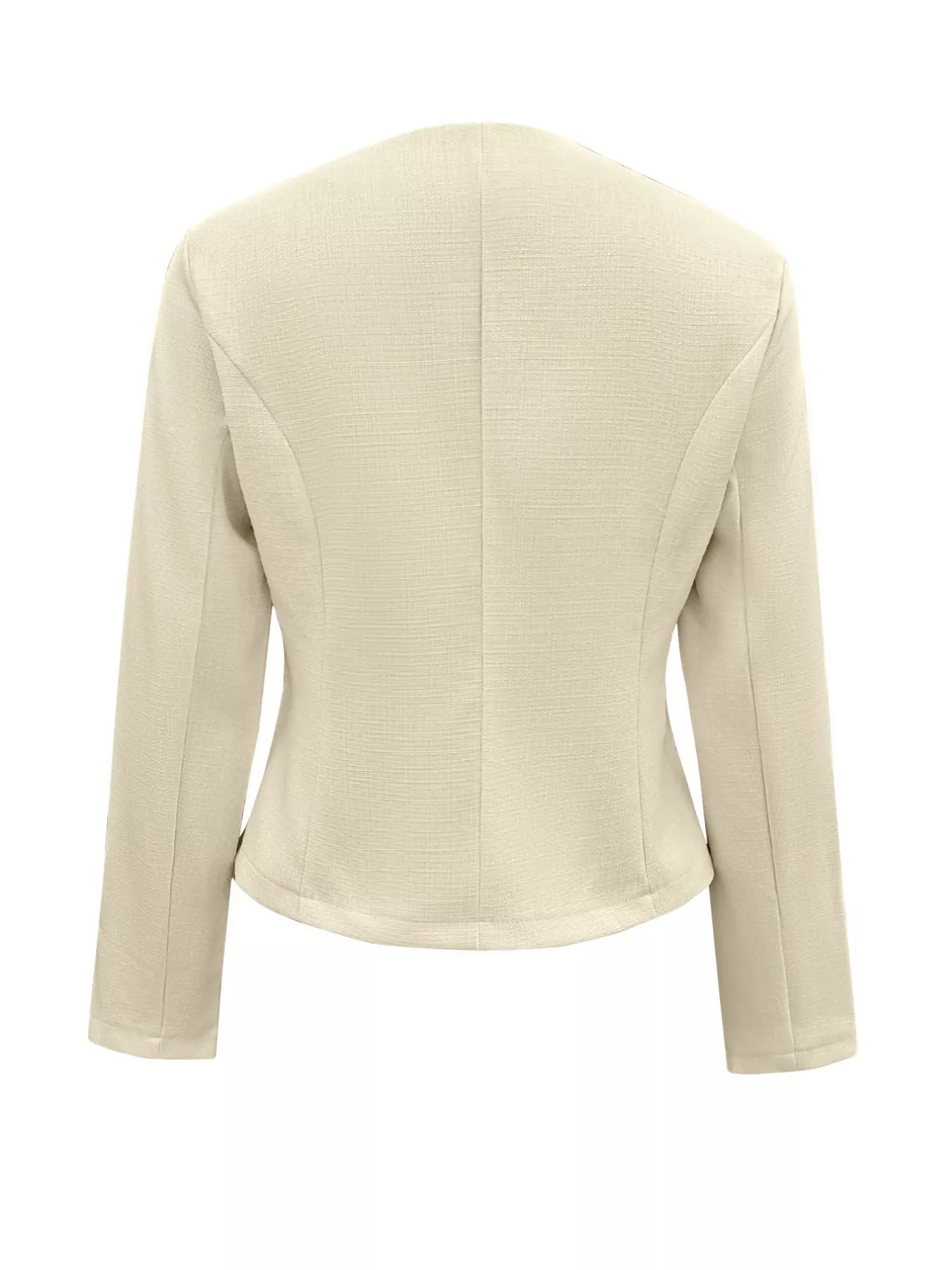 Square Neck Button Down Fitted Blazer Jacket