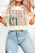White Mama Floral Block Graphic
