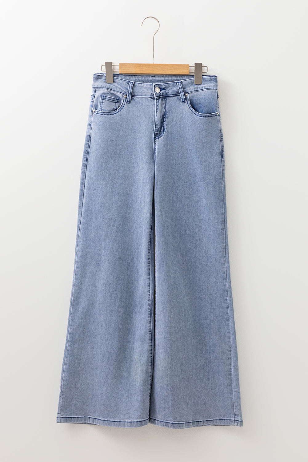 High Waist Button Zip Fly Bell Jeans