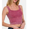 Soft Washed Ribbed Scoop Neck Wide Strap Tank