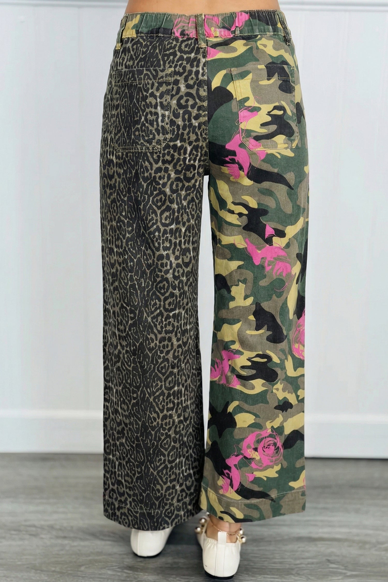Straight Leg Leopard Print Multicolour Abstract Jeans