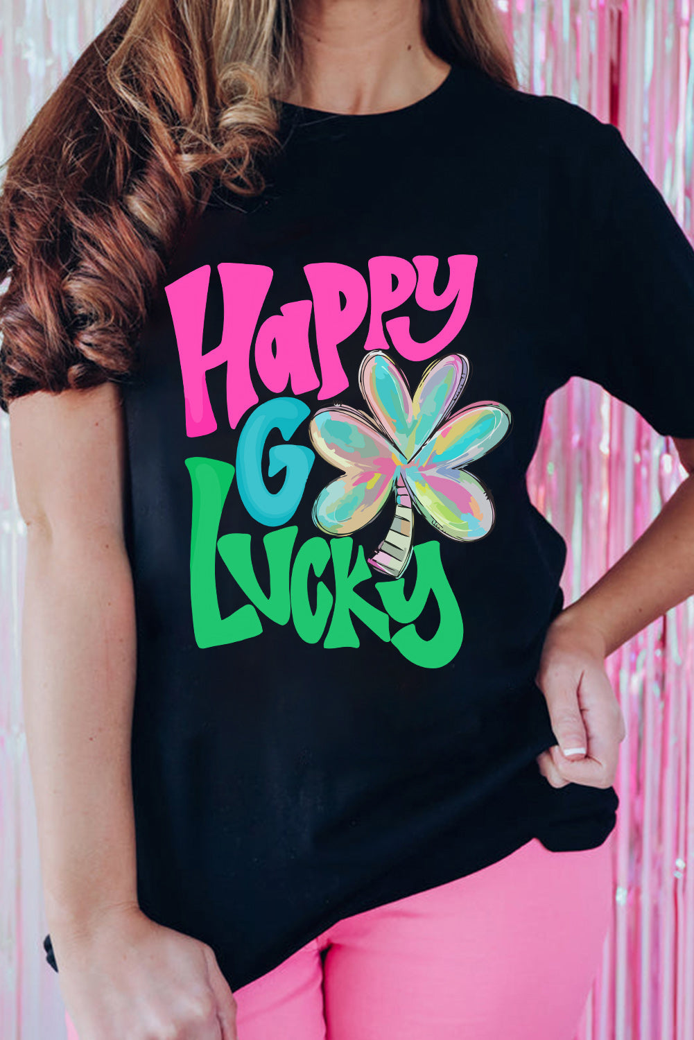 Black Happy Go Lucky Clover