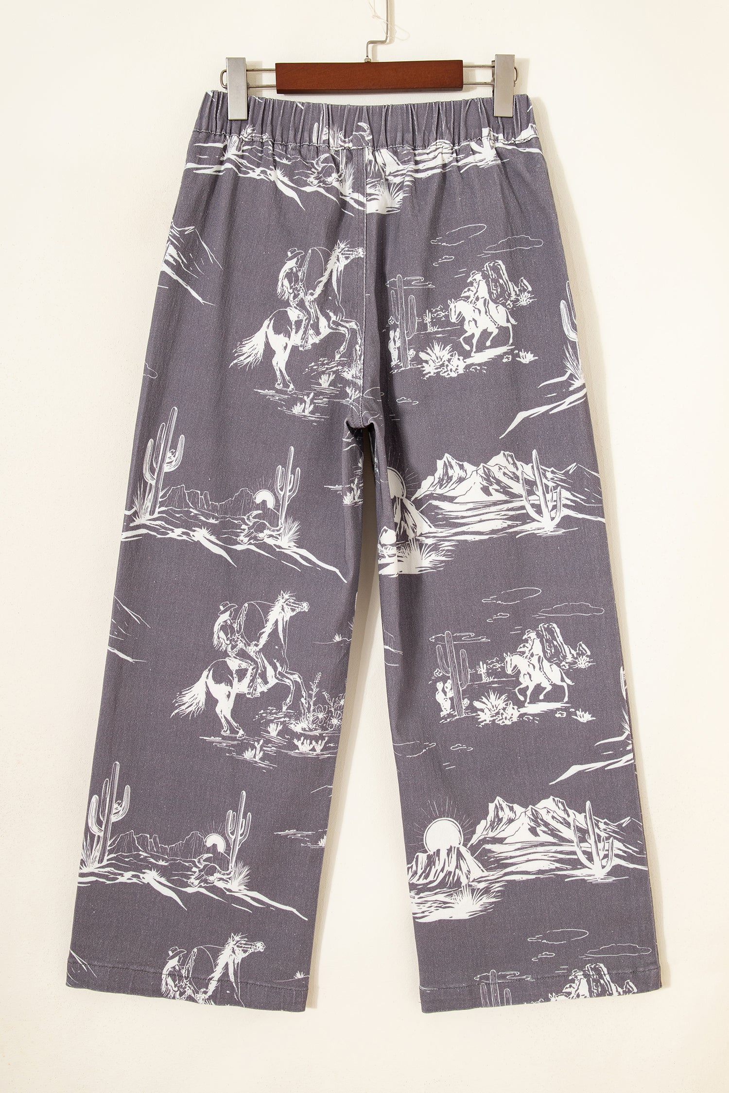 Print Vintage Wild West Riding Printed Jeans