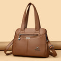 Refined Soft Zip-Top Shoulder Bag