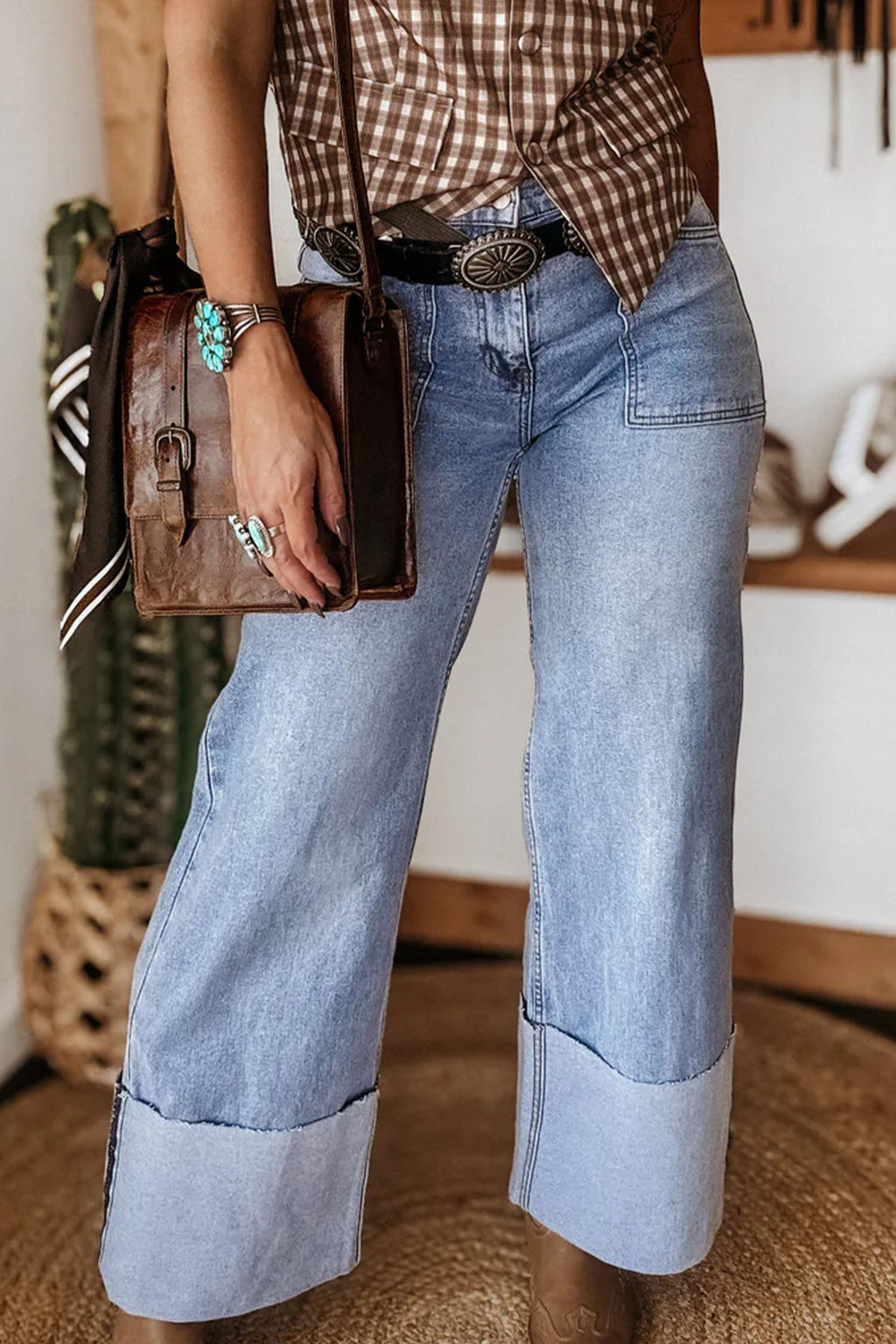 Loose Turn-up Cuffs Jeans
