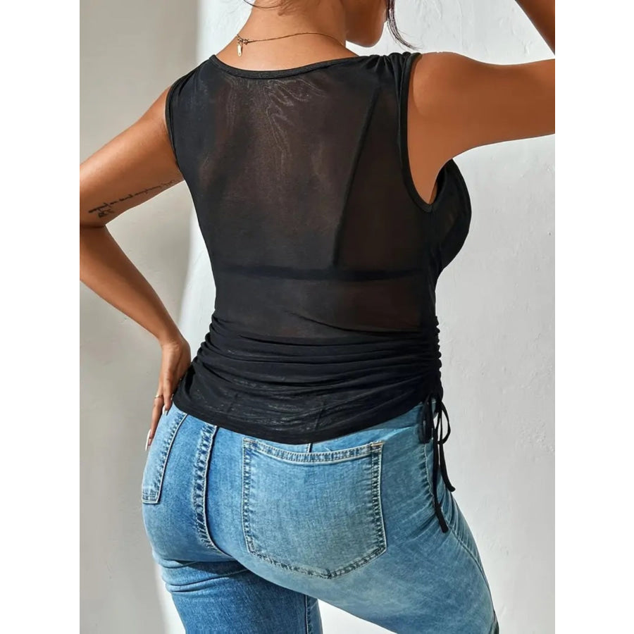 Side Drawstring Ruched Tank