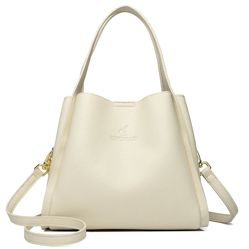 Modern Soft Zip-Top Shoulder Bag