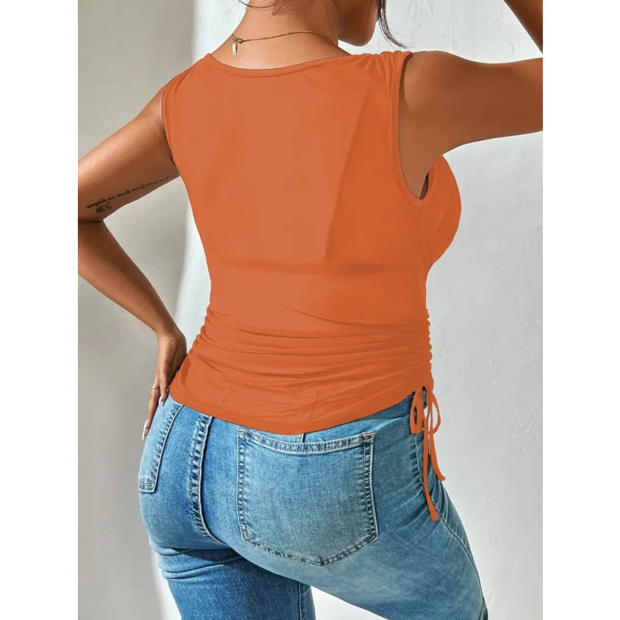 Side Drawstring Ruched Tank