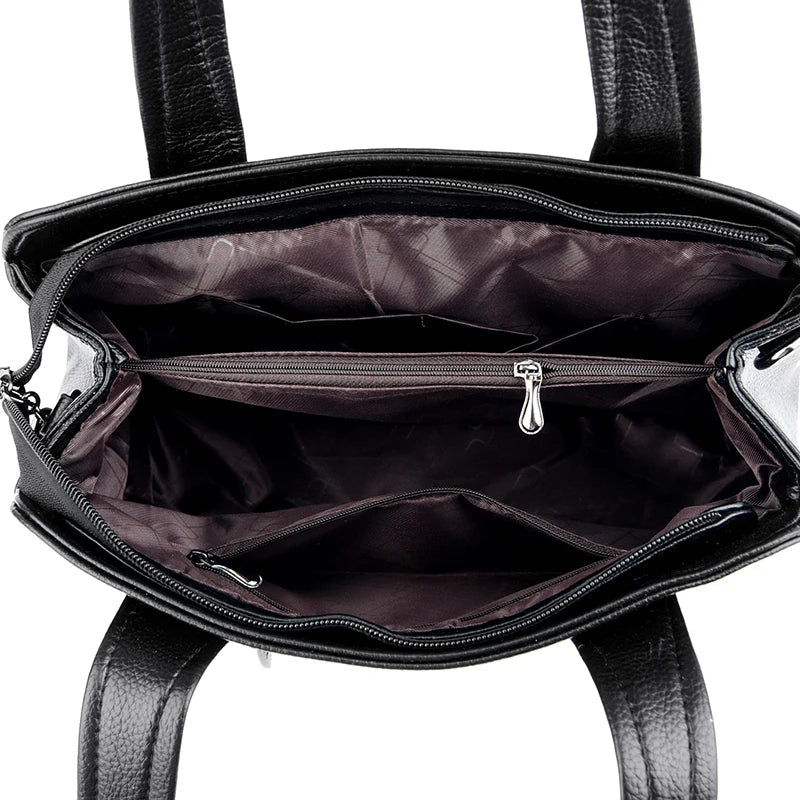 Refined Soft Zip-Top Shoulder Bag