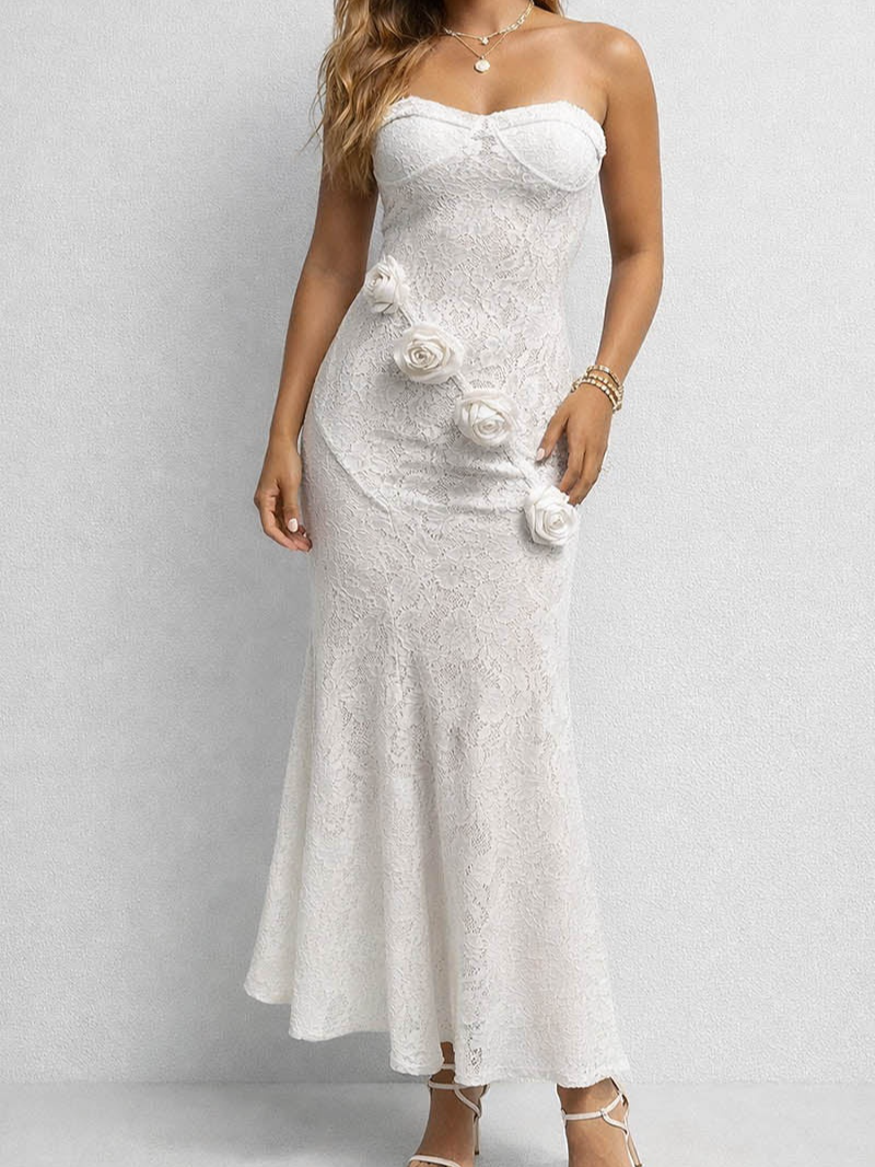 Strapless D Bodycon Tube Maxi Dress