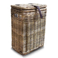 Kubu Wicker Rectangular Kitchen Trash Basket With Metal Liner