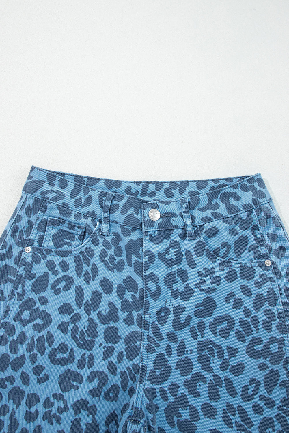 Loose Leopard Print Straight Jeans
