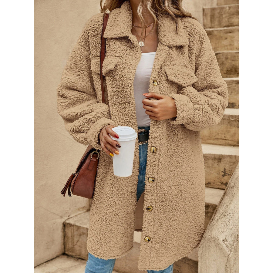 Collared Button Down Coat Jacket