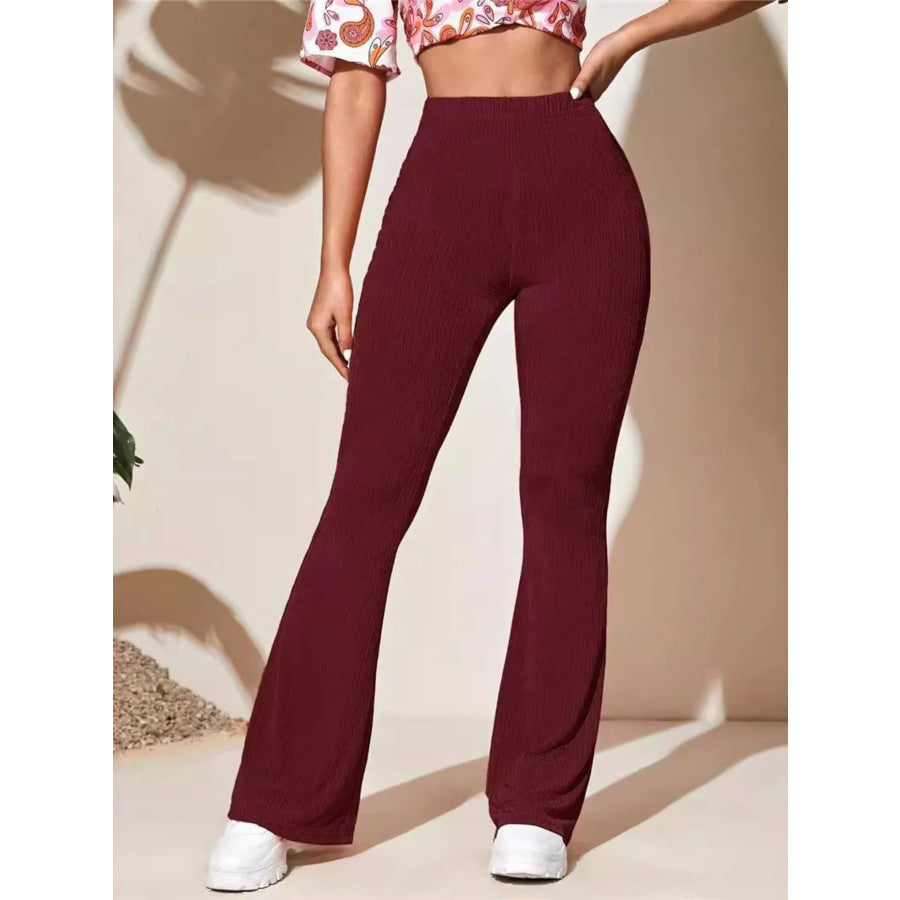 Full Size High Waist Flare Active Pants Plus Size