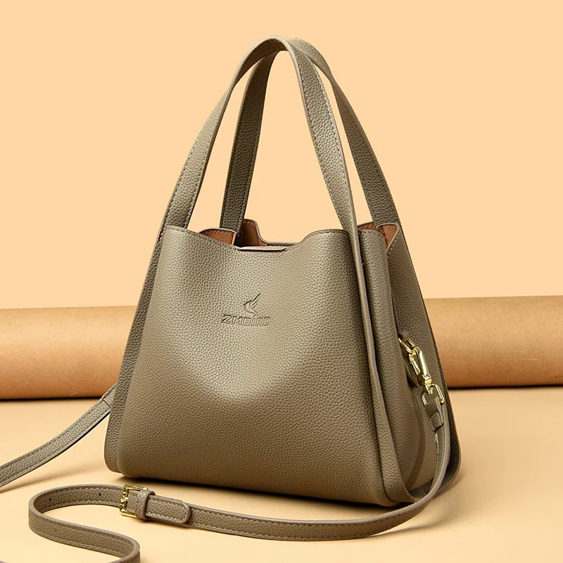 Versatile Soft Zip-Top Shoulder Bag
