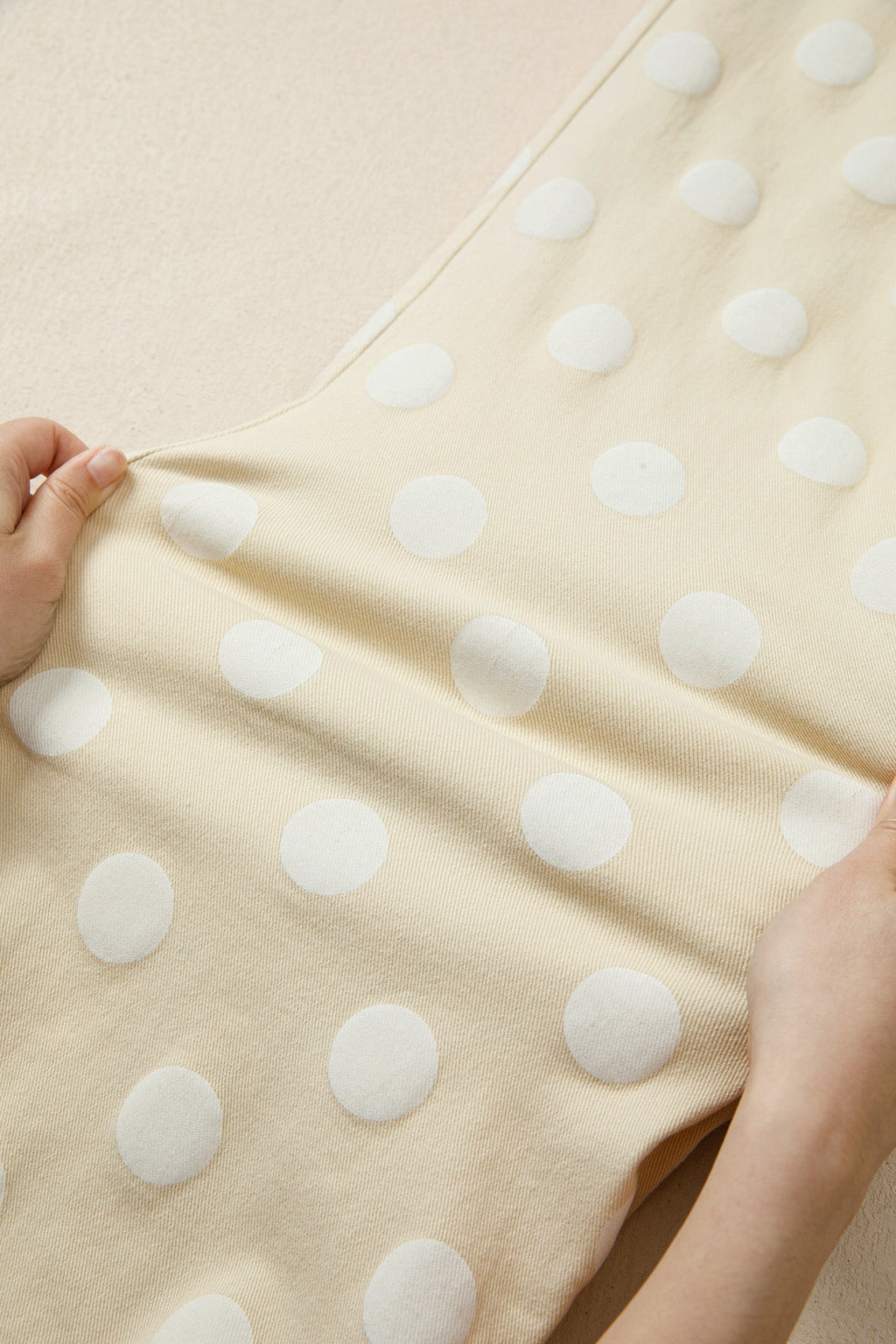 Raw Hem Print Polka Dot Shift Jeans