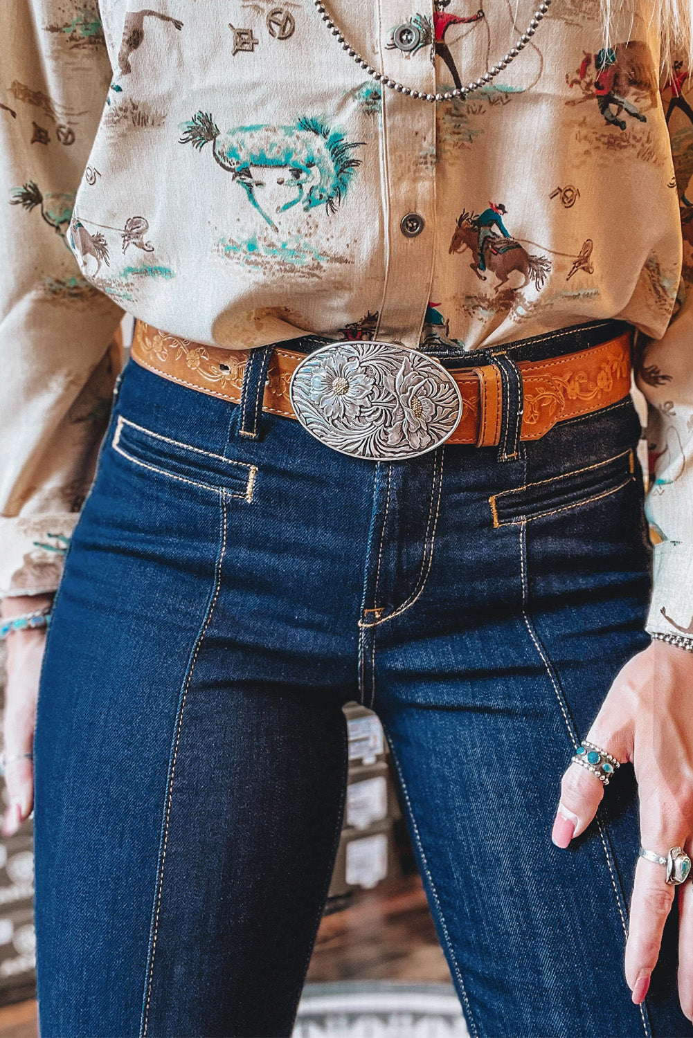 Center Seam Deep Straight Jeans