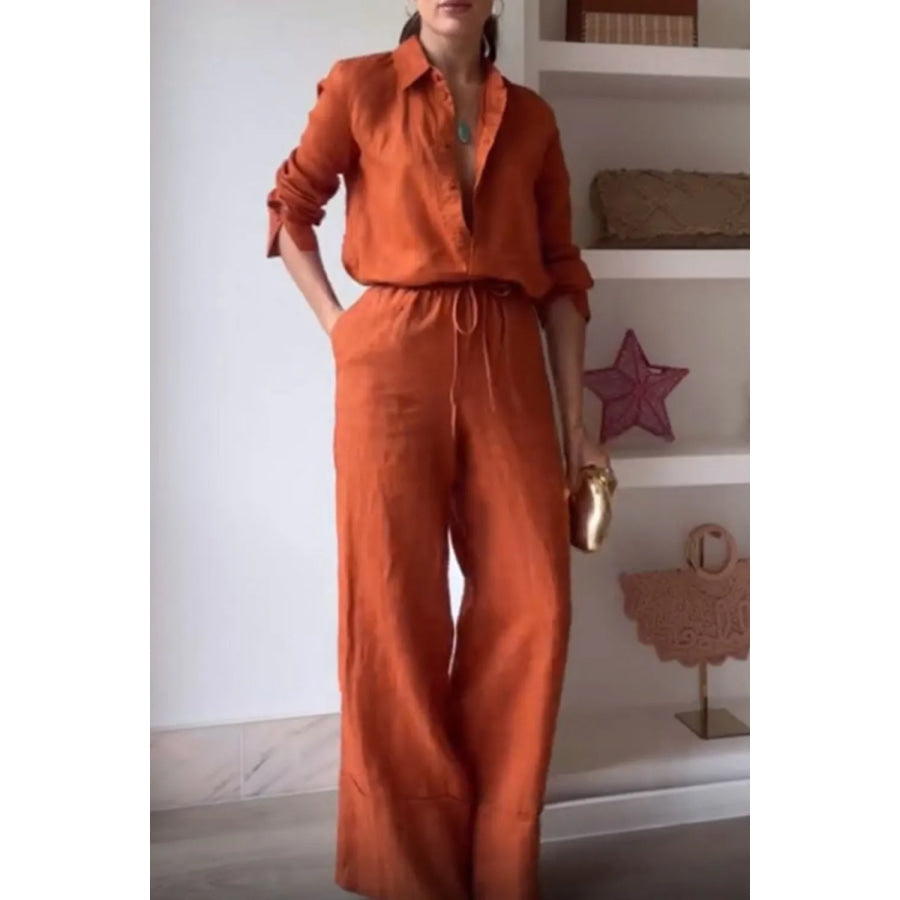 Button Down Shirt and Drawstring Pants