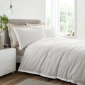 Modern Bedroom Woven Stripe Seersucker Duvet Cover Set