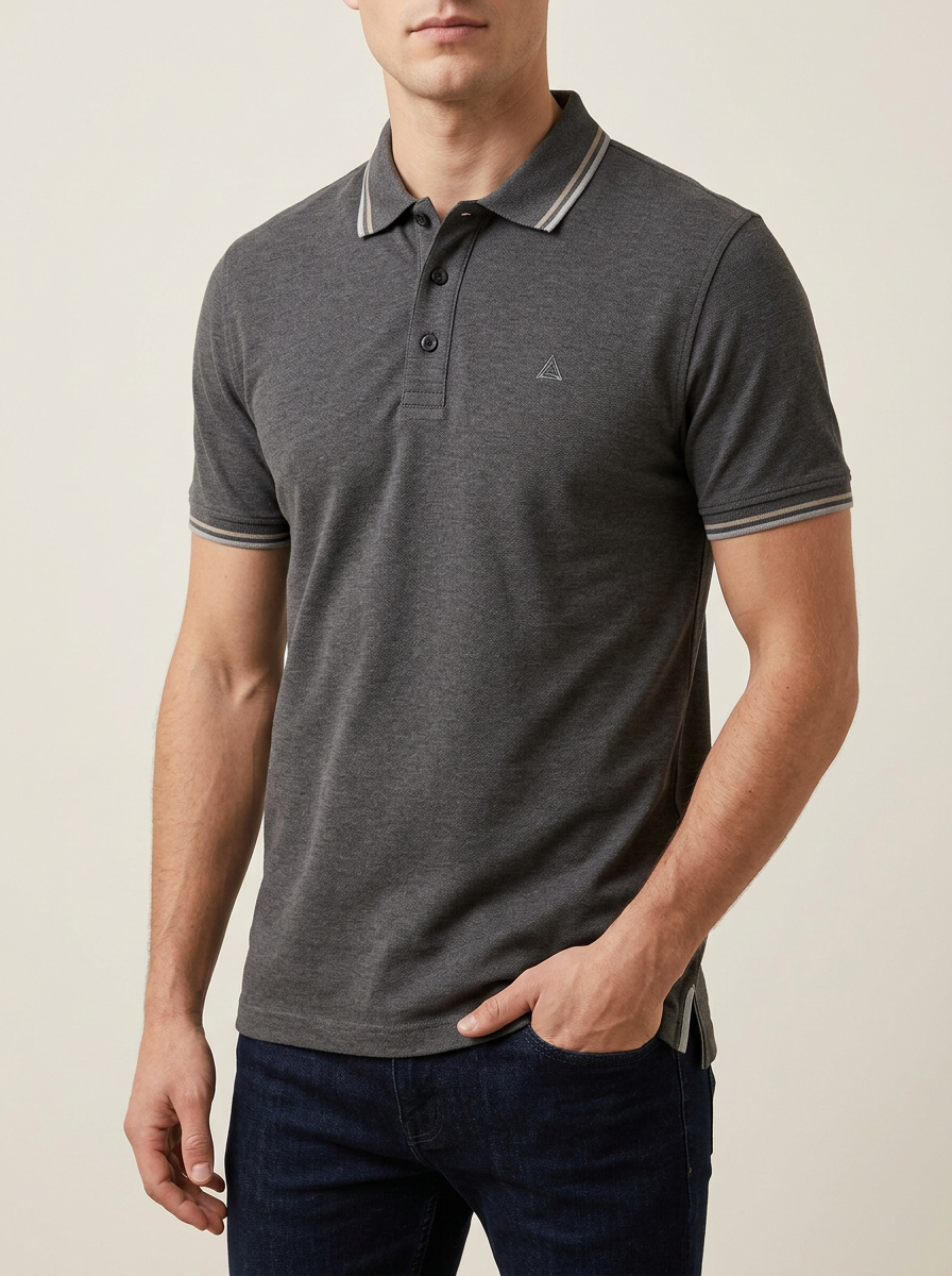 Women's Embroidered-Detail Geometric-Detail Polo Shirt