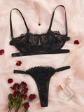Modern Floral Lace Lingerie Set