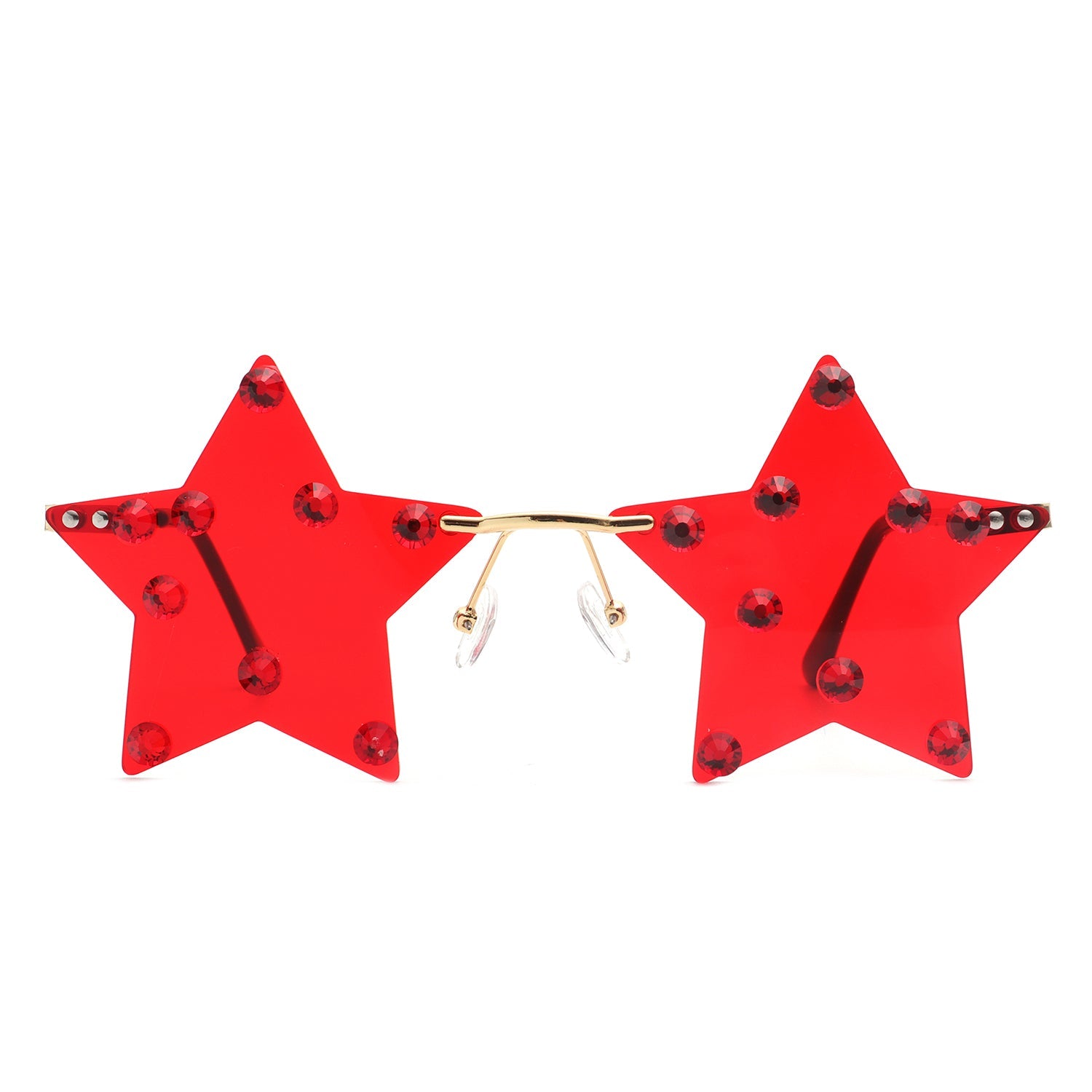 Rimless Star Shape Pentagram Colorful Transparent Sunglasses