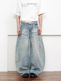 Men's Full Size Washed Wide Leg Jeans Plus Size