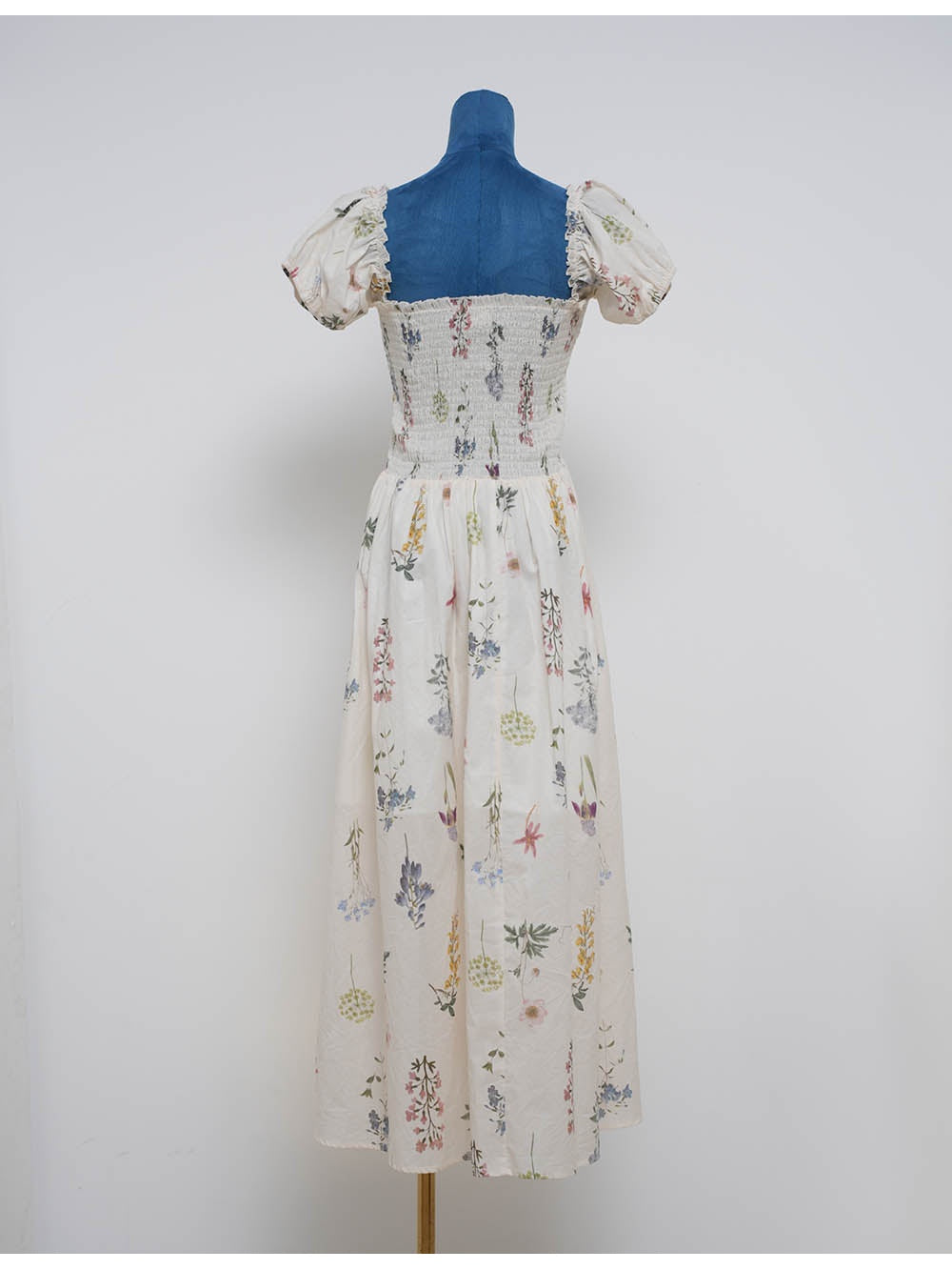Romantic Puff Sleeves Midi Dress